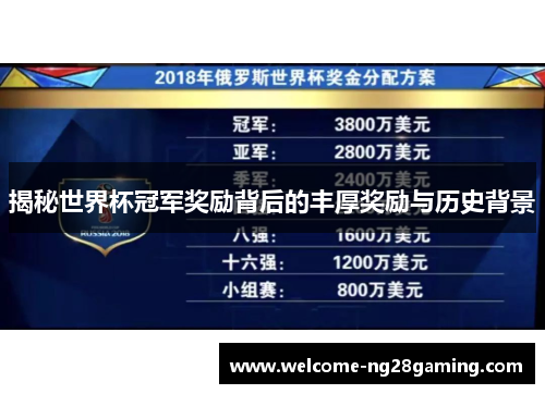 揭秘世界杯冠军奖励背后的丰厚奖励与历史背景